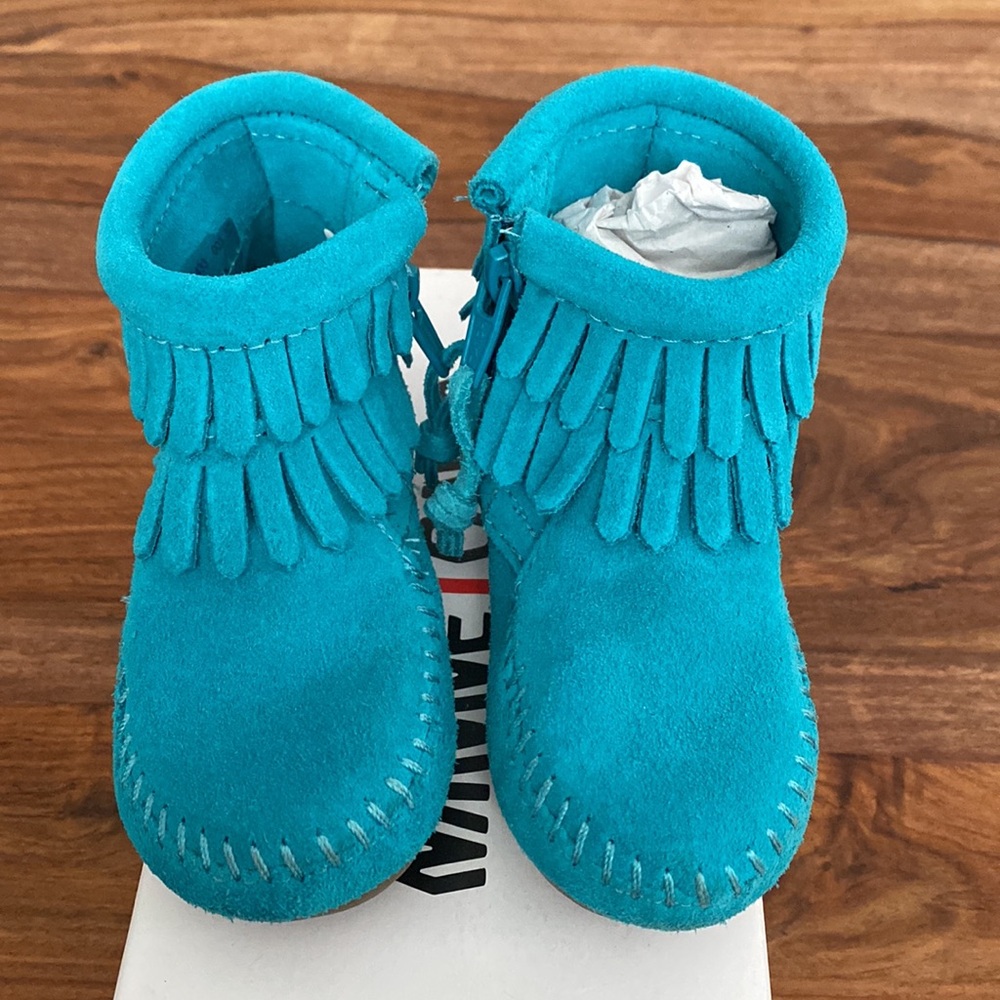Minnetonka turquoise booties